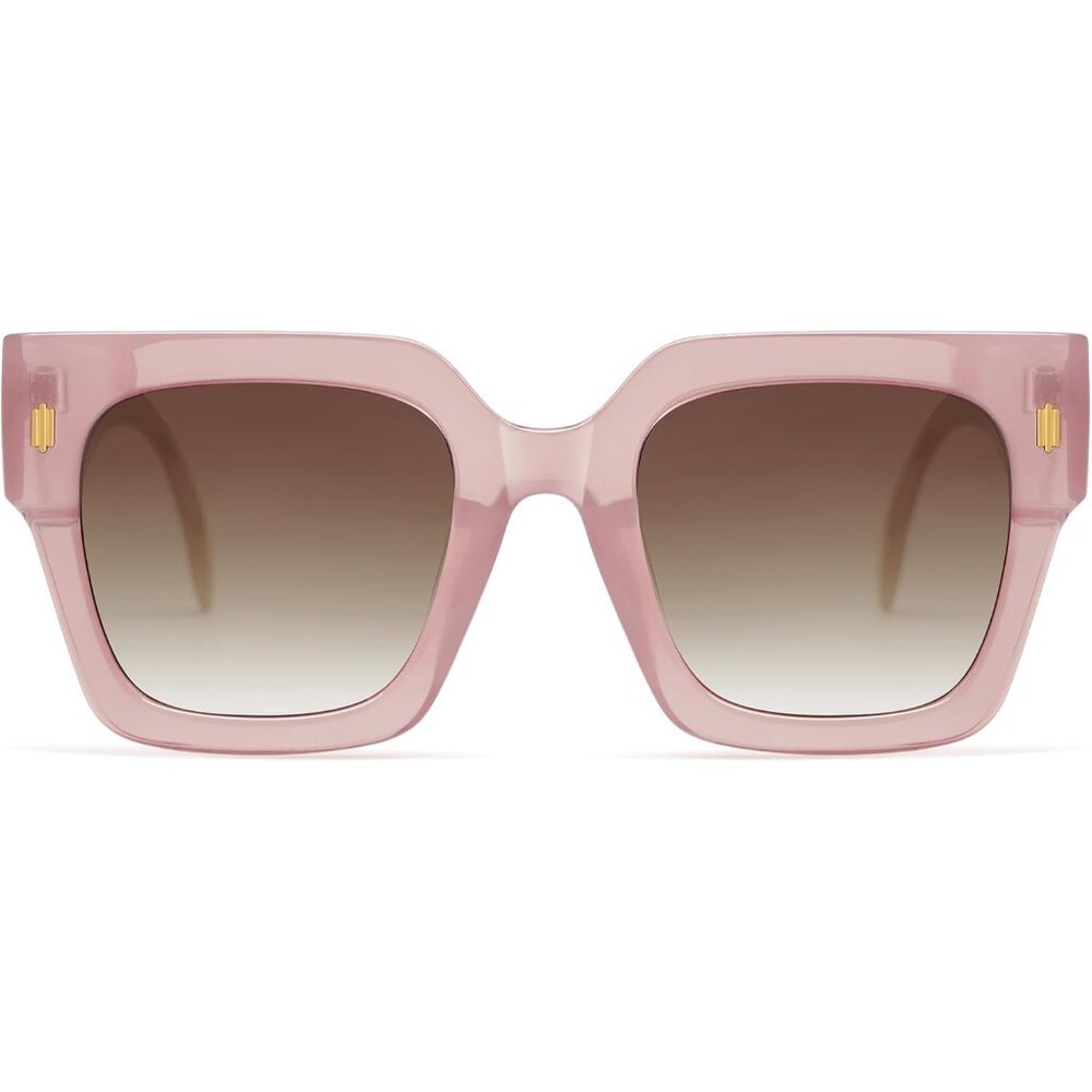 Women's Pink Luxury Large Vintage Oversized Square Eyes Protecting Sunglasses